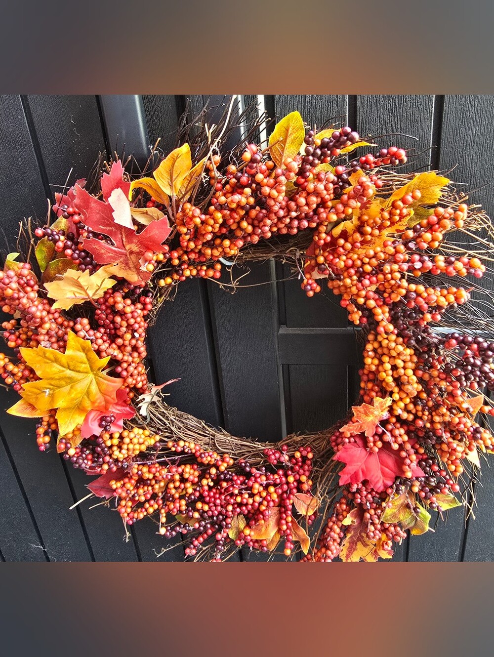 Thanksgiving Wreath Orange Berries
